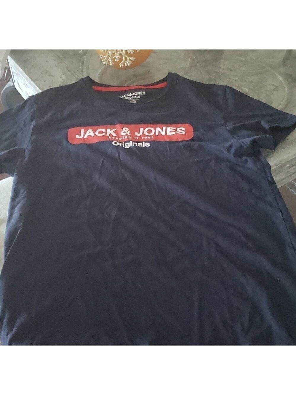 JACK AND JONES MEN'S NAVY TEE SHIRT